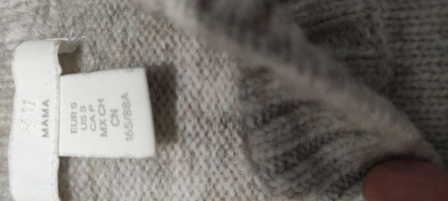 Vestido midi de lana gris manga larga