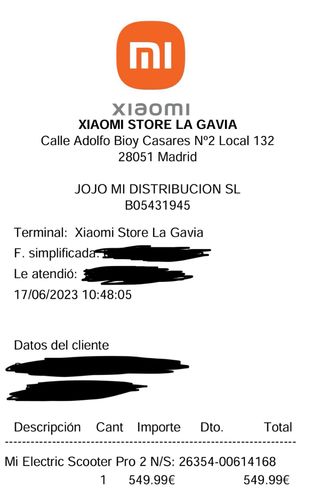 Patinete eléctrico Xiaomi Scooter Pro 2