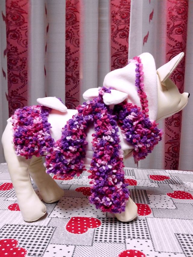 Vestito cane Tg S caldo rosa con cappuccio