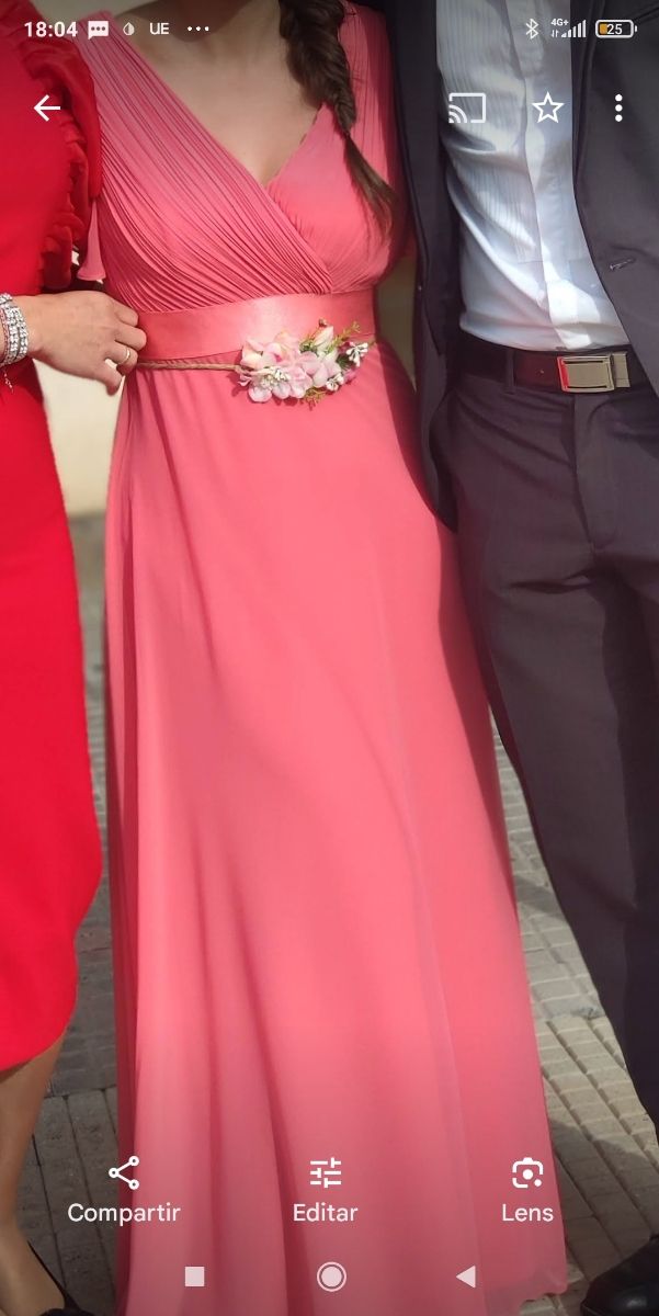 Vestido largo rosa