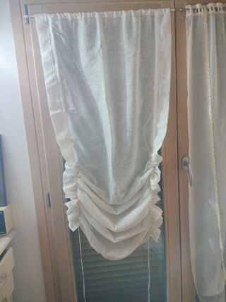 Coppia di Tende bianche drappeggiate 63x160