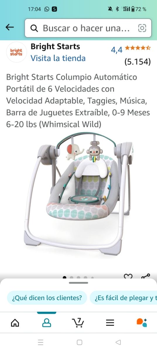 Hamaca/columpio bebé