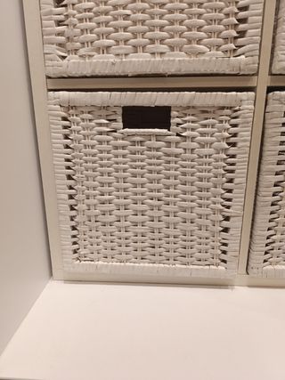 Caja mimbre blanco