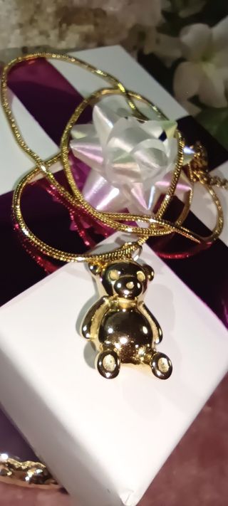 Collar osito chapado en oro 18K