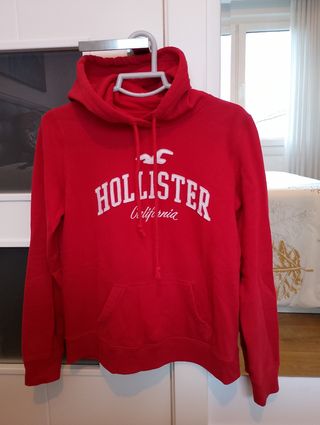 Sudadera Hollister   roja con capucha Xs ó 14 años