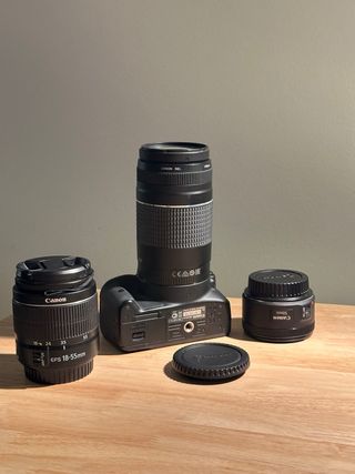 Camara Canon 100D 3 objetivos