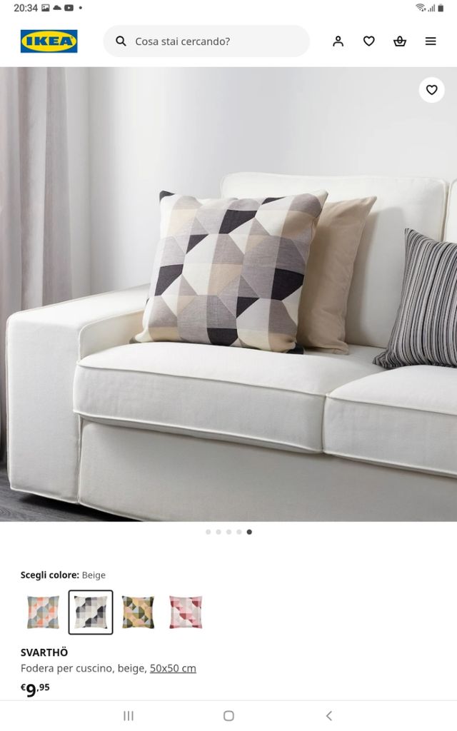 Due fodere 100% cotone.  IKEA