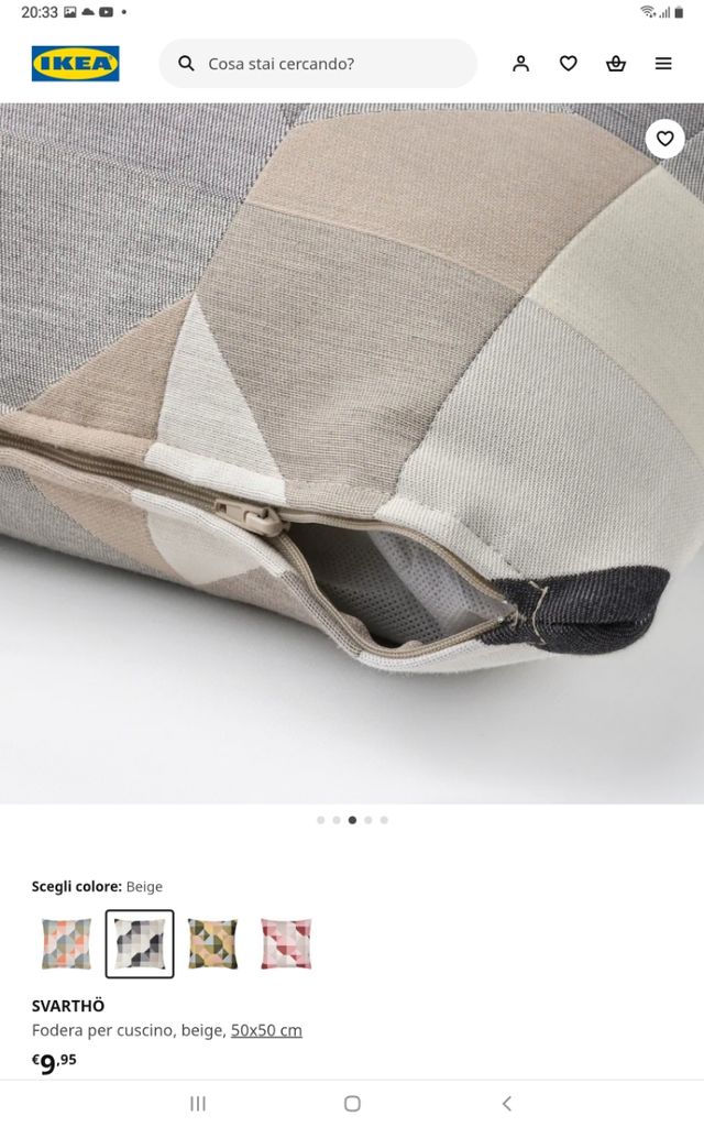 Due fodere 100% cotone.  IKEA