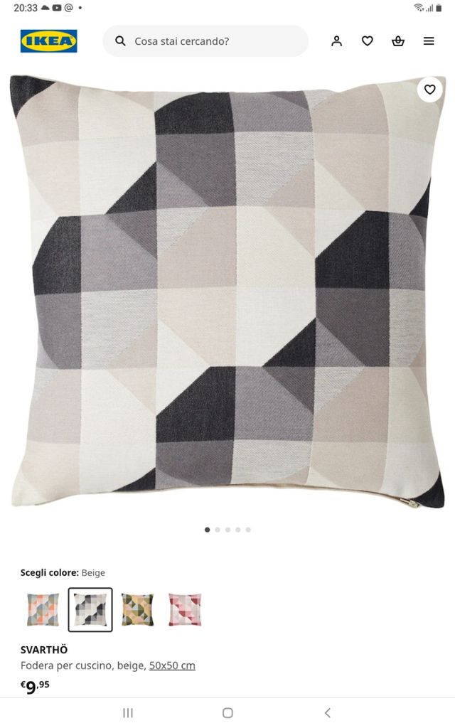 Due fodere 100% cotone.  IKEA