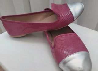 Bailarinas fucsia y plata T.40