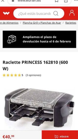Raclettes Princess NUEVAS