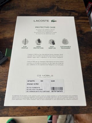 Iphone 15 pro case with strap by Lacoste
