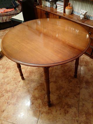 Mesa redonda extensible madera