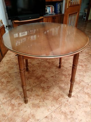 Mesa redonda extensible madera