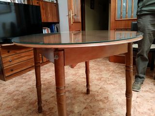 Mesa redonda extensible madera