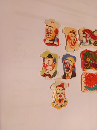 Cromos troquelados de payasos