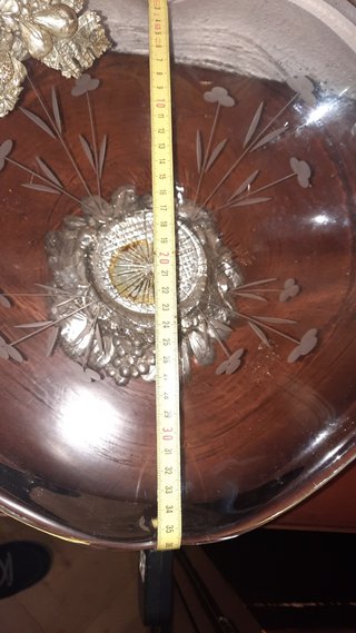 Centro de mesa de cristal tallado antiguo