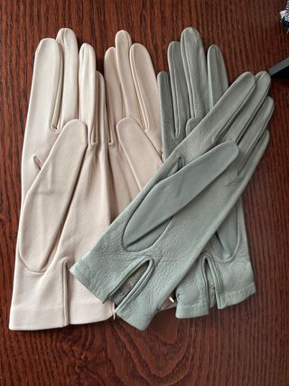 DOS PARES DE GUANTES  DE PIEL TALLA 6,5