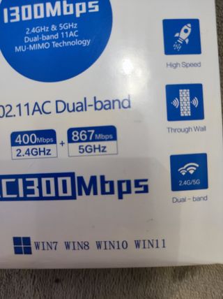 Elecmoga Adaptador Wifi USB 1300 Mbps