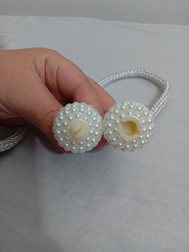 4 fermatenda in argento/panna