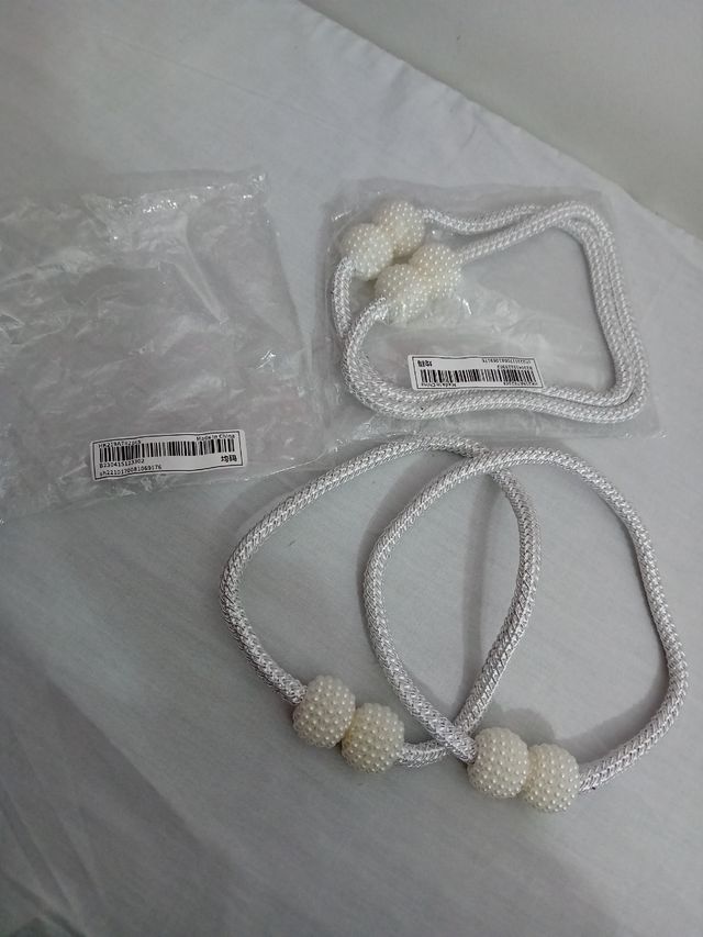 4 fermatenda in argento/panna