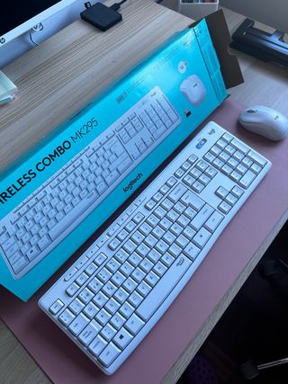 Teclado y ratón inalambrico blanco Logitech