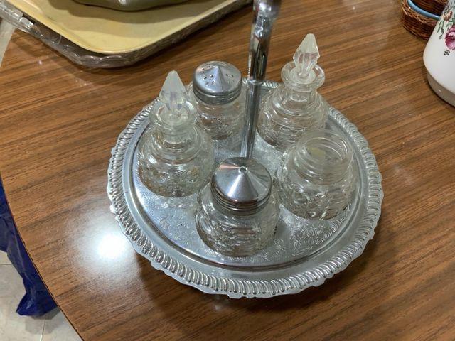 Juego de sal pimienta azucar aceite y vinagre