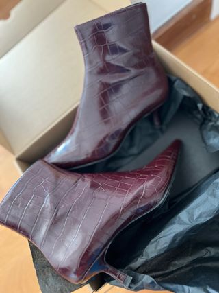 Botines Mango Burdeos talla 36 