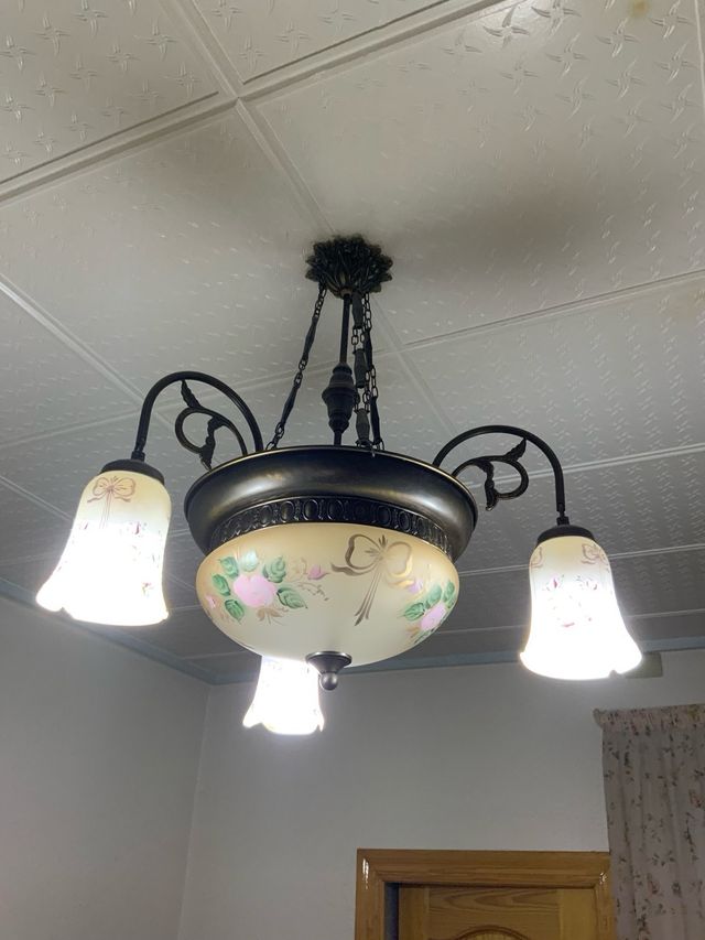 Lámpara techo retro con cabezal flor