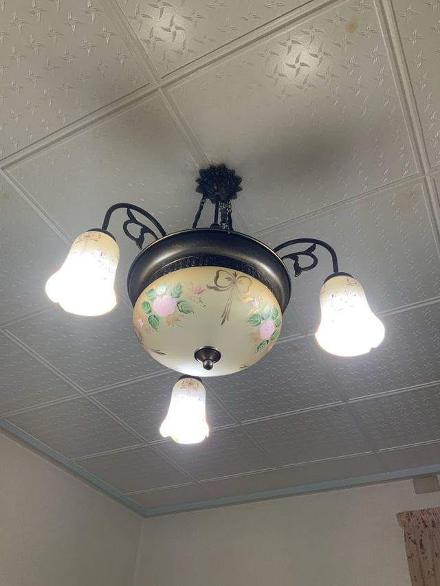 Lámpara techo retro con cabezal flor