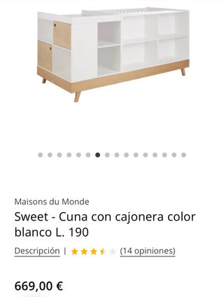 Cuna evolutiva con cambiador y almacenaje