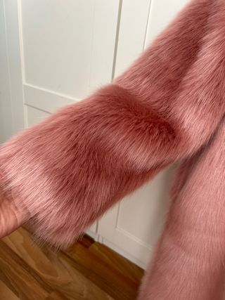 Abrigo pelo sintetico  38/40 rosa  Mango 