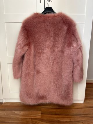 Abrigo pelo sintetico  38/40 rosa  Mango 