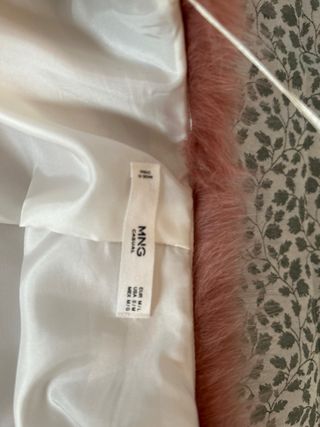 Abrigo pelo sintetico  38/40 rosa  Mango 