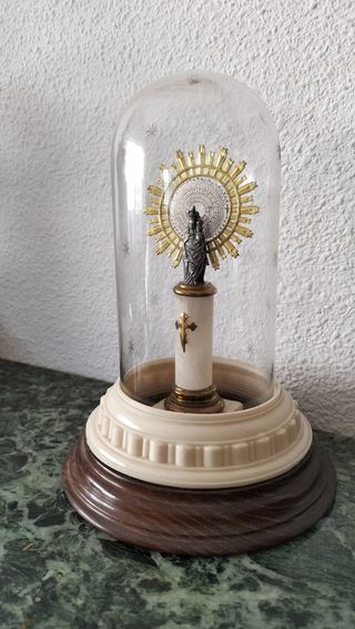Virgen del pilar color plata y oro 