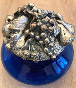 Vaso in vetro e argento