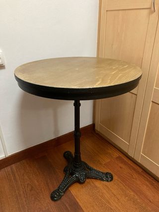 Mesa circular vintage 60cm pie central de forja