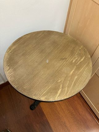 Mesa circular vintage 60cm pie central de forja