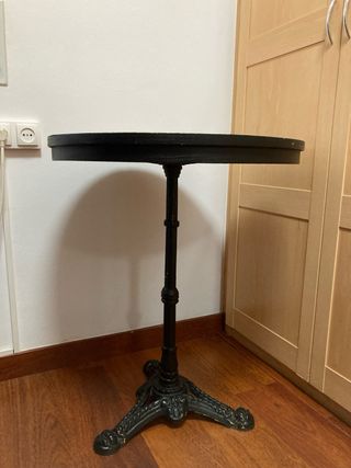 Mesa circular vintage 60cm pie central de forja