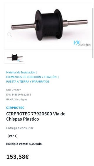 Vía chispa PVC Ciprotec Pararrayos