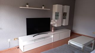 MUEBLE DE SALÓN CON MESA AUXILIAR Y SOFÁ