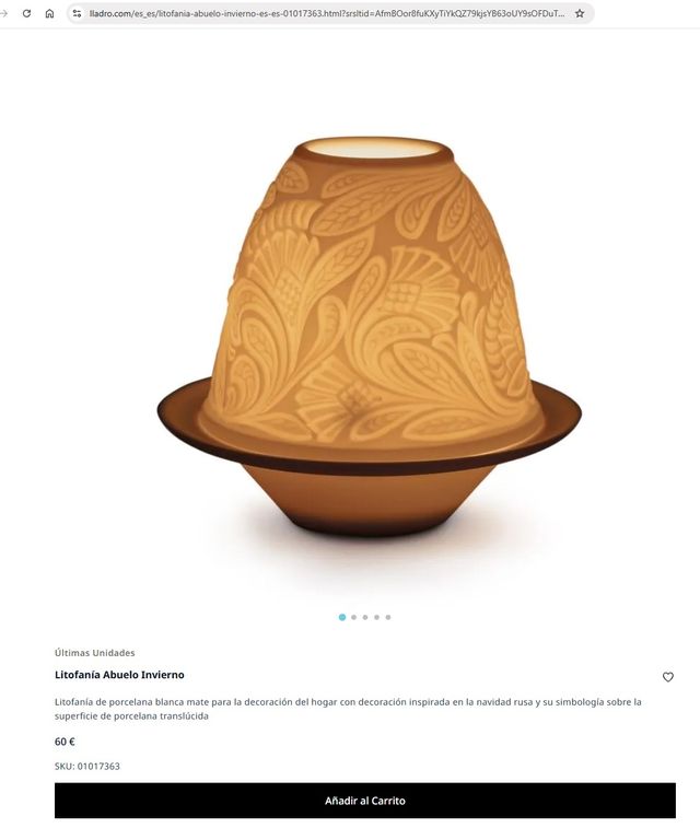 Lladro Litofania porcelana El Abuelo