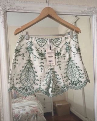 Top y short bordado perforado Zara Talla S y M
