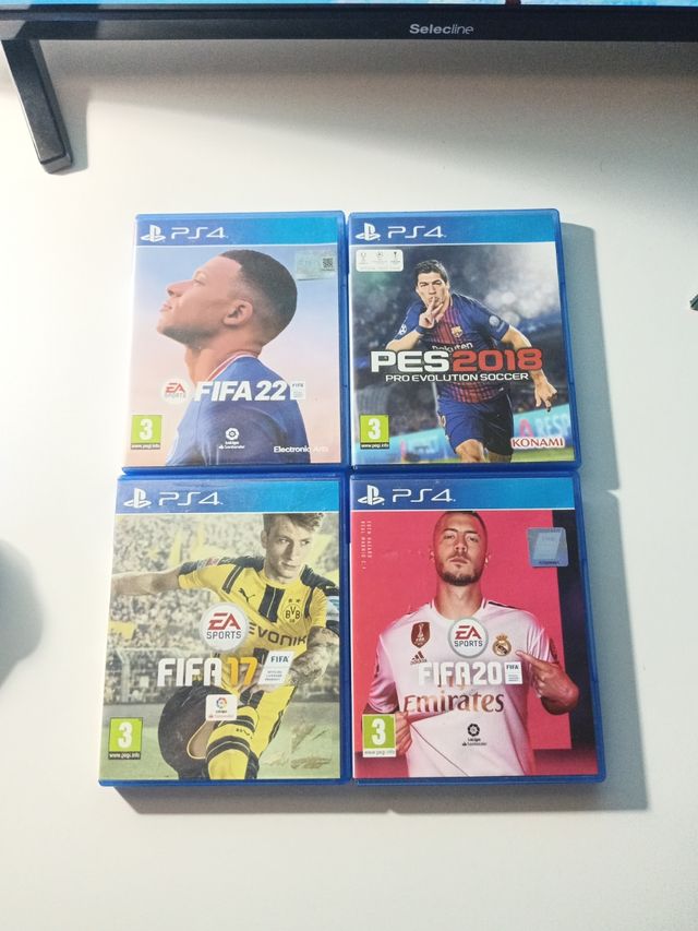 FIFA 22, FIFA 20, FIFA 17 y Pess 2018