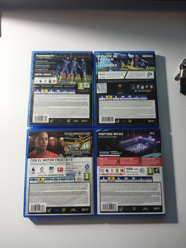 FIFA 22, FIFA 20, FIFA 17 y Pess 2018