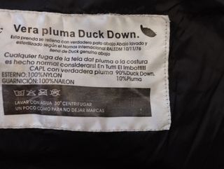 Abrigo acolchado de pluma