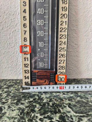 Termómetro vintage con calendario