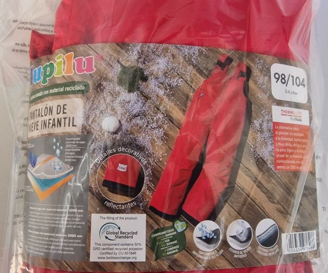 Pantalon de nieve infantil de 2 a 4 años