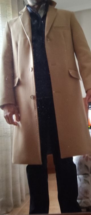 Abrigo largo caballero color caqui