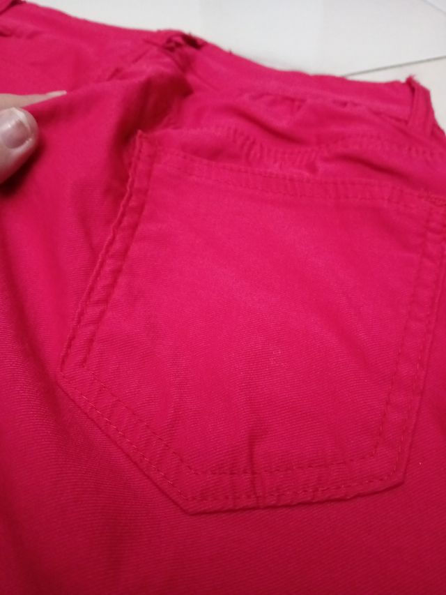 Pantalone vita alta donna, rosso, Tg.48